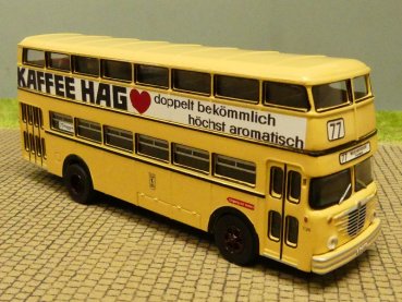 1/87 Brekina Büssing D2U BVG-Kaffee Hag Doppeldecker Sonderpreis 96106