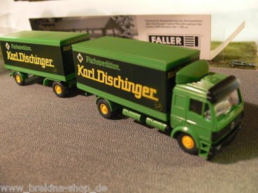 1/87 Wiking hergestellt für Faller 985 MB SK Karl Dischinger Spedition Hängerzug